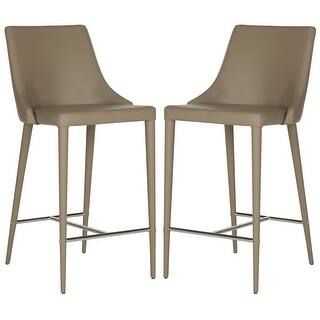 SAFAVIEH Mid-Century Dining Summerset 26-inch Taupe Counter Stool (Set of 2) - 22.9" x 18.9" x 37.4"