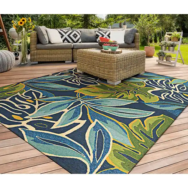 Miami Palms Hand-hooked Botanical Indoor/ Outdoor Area Rug
