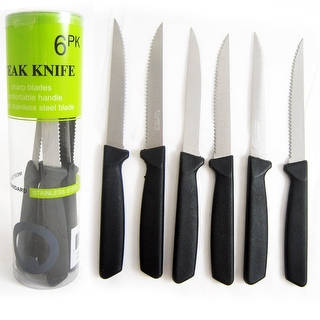 6 Steak Knife Set Stainless Steel Utility Knives Steakhouse Cutlery Serrated New