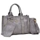 Dasein 3PCS Middle Studded Tote Handbag with Detachable Organizer Bag - Thumbnail 13
