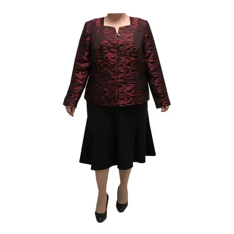 Danillo Plus Size Jacquard 2-Piece Skirt Suit Style#152029