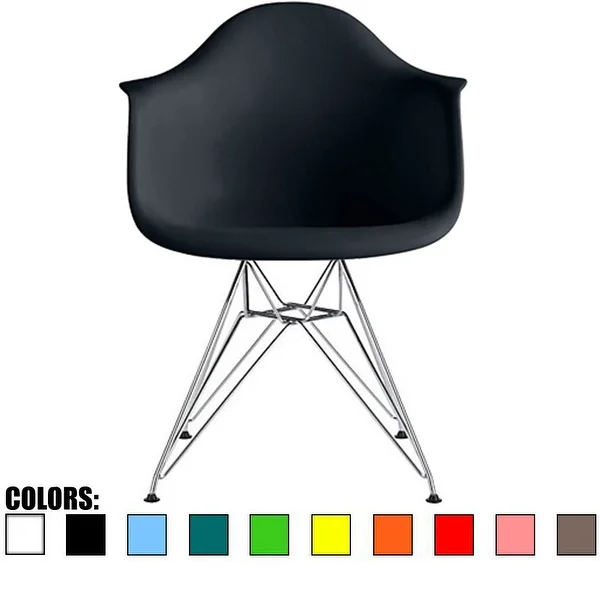 2xhome Modern Eames Chair Armchair With Arm Colors Wire Chrome Legs Dining