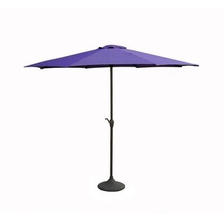 9' Outdoor Patio Market Umbrella with Hand Crank and Tilt - Purple and Brown
