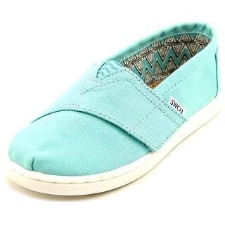 Toms Classic Youth Round Toe Canvas Blue Loafer