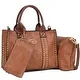 Dasein 3PCS Middle Studded Tote Handbag with Detachable Organizer Bag - Thumbnail 19