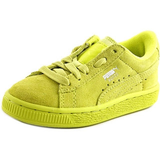 Puma Suede Jr. Youth Round Toe Suede Yellow Sneakers