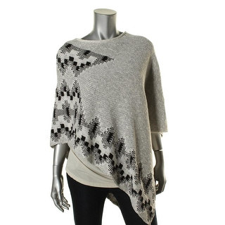 Two by Vince Camuto Womens Printed Knit Poncho