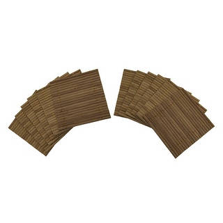 12 Piece Set of 4 x 4 inch Bamboo Mat Drink Coasters