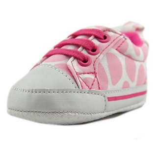 Luvable Friends Pink Giraffe Infant Round Toe Canvas Pink Sneakers