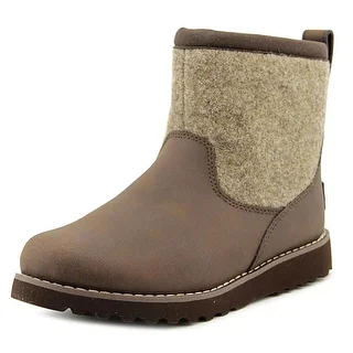 Ugg Australia Bryson Youth Round Toe Leather Brown Snow Boot