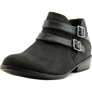 Madden Girl Kest Youth Round Toe Canvas Black Ankle Boot