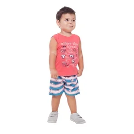 Baby Boy Outfit Graphic Tank Top and Shorts Summer Set Pulla Bulla 3-12 Months