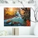Fast Flowing Fall River in Forest' Landscape Photography Wall Art - Thumbnail 15