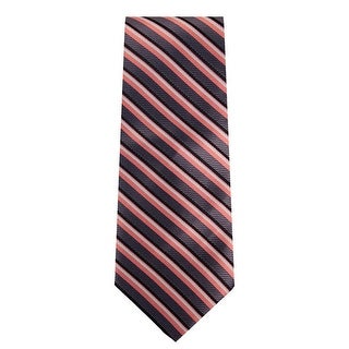 Marquis Men's Black & Peach Stripes Neck Tie & Hanky Set TH101-019