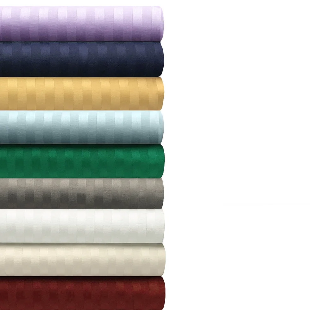 Egyptian Cotton 300 Thread Count Stripe Deep Pocket Bed Sheet Set by Miranda Haus