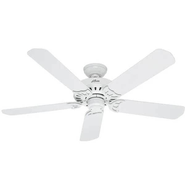 Hunter 52" Bridgeport Outdoor Ceiling Fan with Pull Chain, Damp Rated, Weather-Resistant