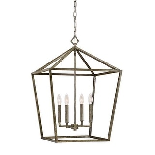 Millennium Lighting 3254 4 Light 20" Wide Foyer Pendant with Cage Open Frame and Candle Style Lights