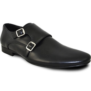 BRAVO Men Dress Shoe KLEIN-5 Loafer Shoe Black with Leather Lining (Option: 6)
