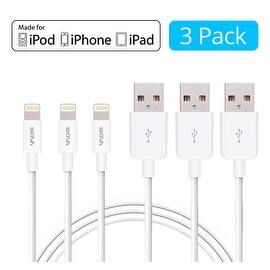 [3-Pack] Skiva USBLink (3.2 ft / 1m) Apple MFi Certified 8-pin Lightning Sync and Charge Cable for iPhone 7 7+ 6s plus SE, iPad
