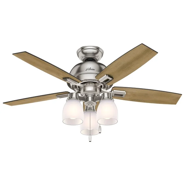 Hunter 44" Donegan Ceiling Fan with 3-Light LED Light Kit and Pull Chain
