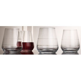 Palais Haut De Gamme Wine & Beverage Glass Collection - Set of 4 (Square Cut Stemless, 13 Ounce)