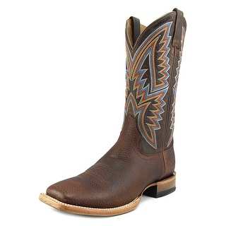 Ariat Hesston Men B Square Toe Leather Brown Western Boot