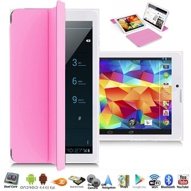Indigi® A76 Factory Unlocked 7.0" Dual-Core 2-in-1 SmartPhone+TabletPC w/ Android 4.4 KitKat DualSim WiFi + Smart Cover (Pink)