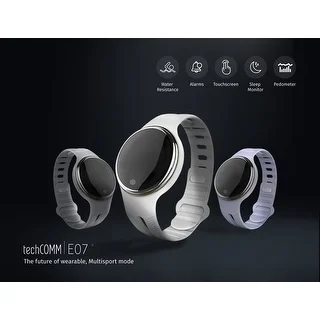 TechComm E07 IP67 Waterproof Bluetooth Smartwatch for Swimming Multi-Sport Mode Pedometer Sedentary Reminder and Sleep Monitor (Option: Black)
