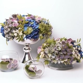 G Home Collection Luxury Blue Purple Butterfly Valley Flower Arrangement