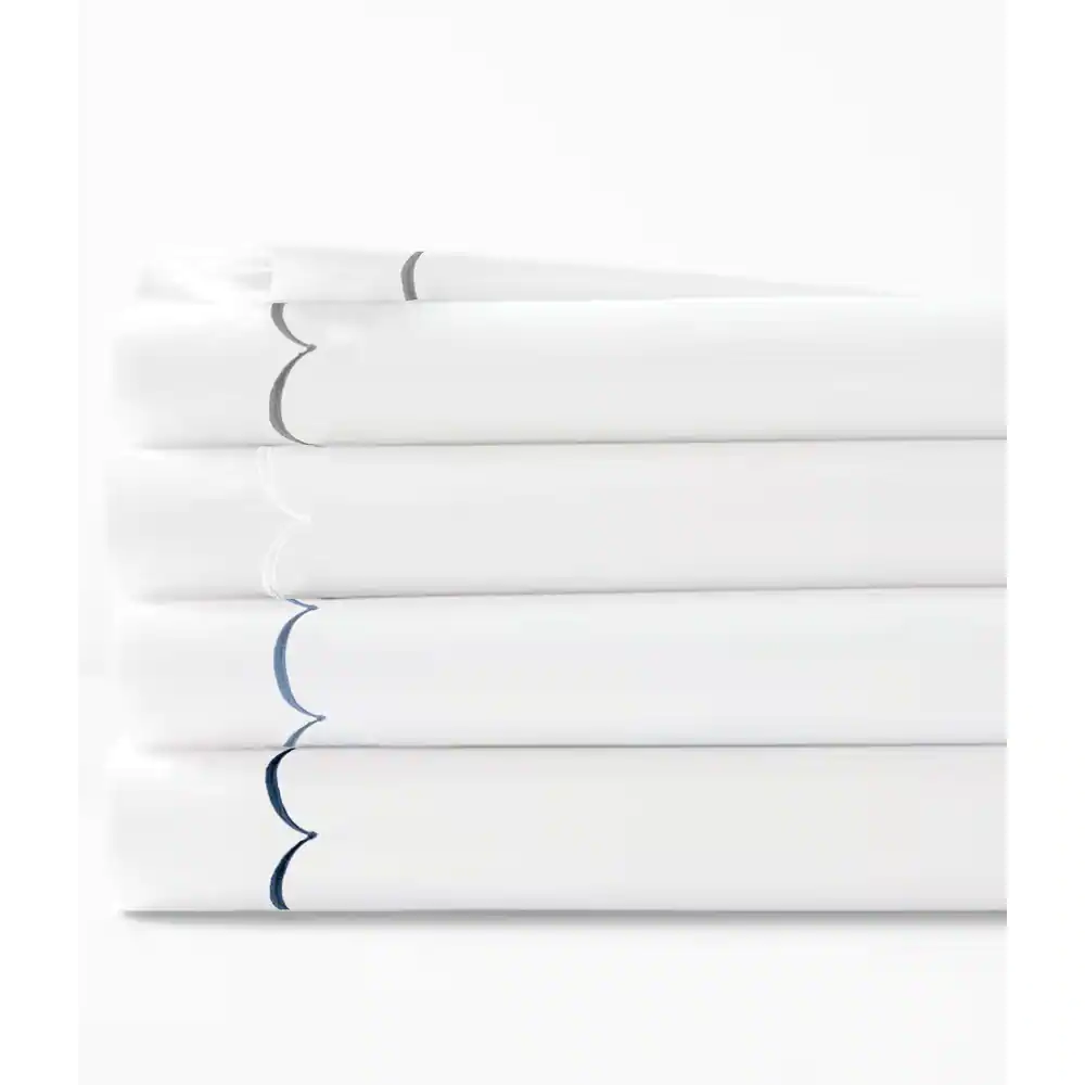 Home Sweet Home Collection 600TC Cotton Scallop Embroidery Sheet Set & Pillowcases