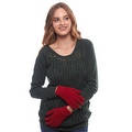 Awesome Knockout Knit Stretch Gloves with Ribbed Cuff