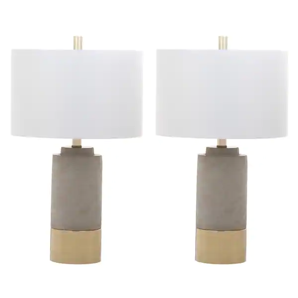 SAFAVIEH Lighting 24-inch GreyTable Lamps (Set of 2) - 14" x 14" x 24"