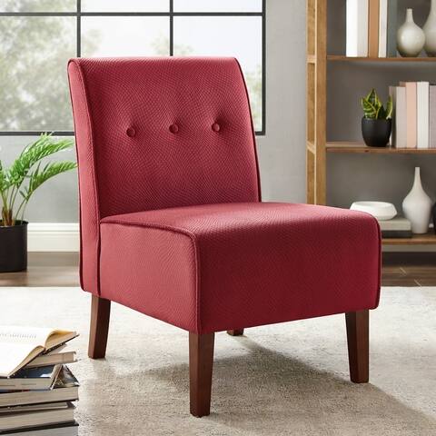 Linon Cumberland Red Button Tufted Lounge Chair