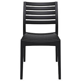 Ares Resin Outdoor Dining Chair (2 Chairs) - Black