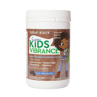 Vibrant Health - Super Kids Vibrance, Greens, Vitamins, Probiotics, and Protein, Cool Chocolate, 14 Servings