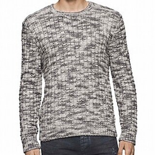 Calvin Klein NEW Gray Mens Large L Marled Basket Knit Crewneck Sweater
