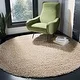 preview thumbnail 79 of 108, SAFAVIEH Athens Shag Ilaha 1.5-inch Thick Rug 6'7" x 6'7" Round - Beige