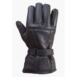 Premium Cowhide Leather Motorcycle Biker Riding/Cruising Winter Gloves Black G2
