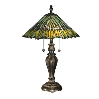 Dale Tiffany TT100914 24" Leavesley Table Lamp with 2 Lights - Fieldstone