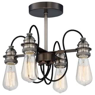 Minka Lavery 4454-784 4 Light Semi-Flush Ceiling Fixture from the Uptown Edison Collection