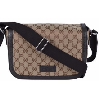 Gucci 449172 GG Guccissima Canvas Medium Crossbody Messenger Bag Purse - Brown - 11.5" x 7" x 4"