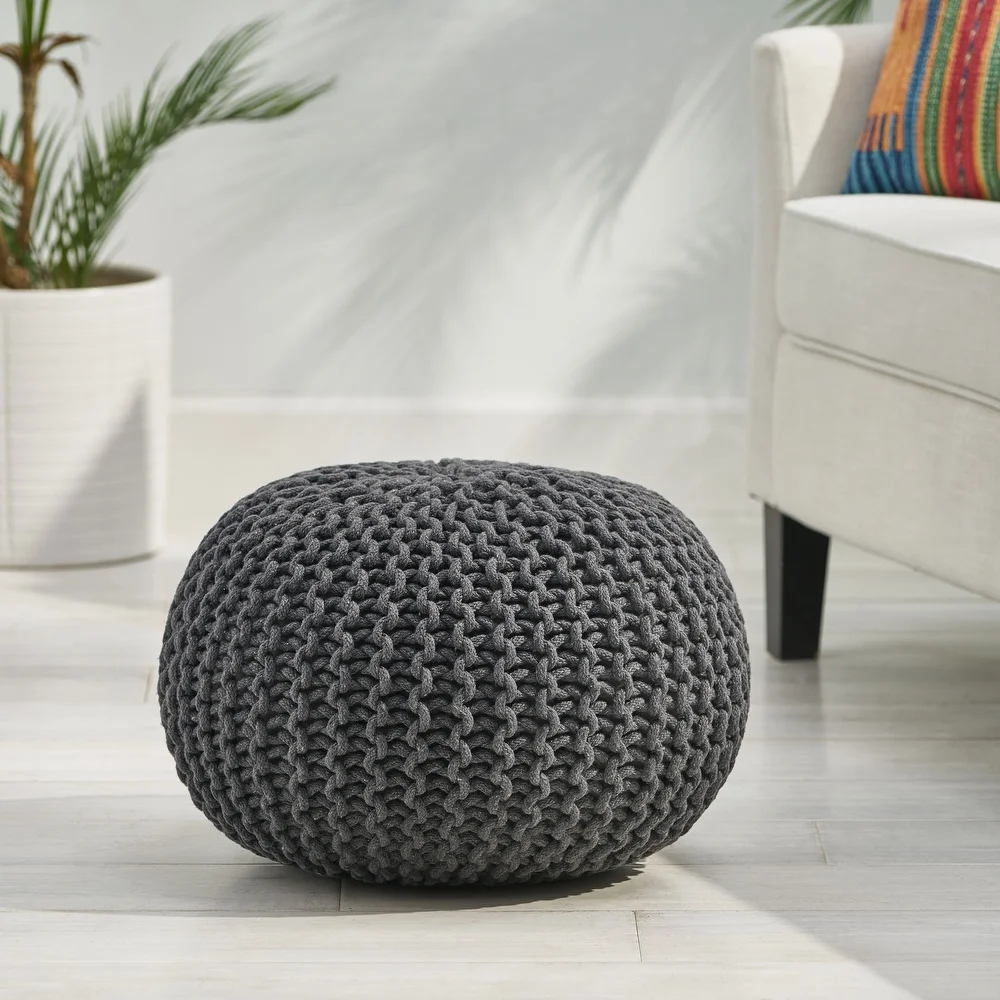 Moro Handcrafted Cotton Pouf by Christopher Knight Home