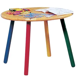 Children's Table Hardwood Round Table Colorful Painted Legs