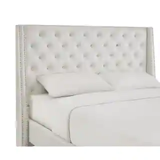 Aurora Faux Leather Crystal Tufted Wingback Headboard by iNSPIRE Q Bold
