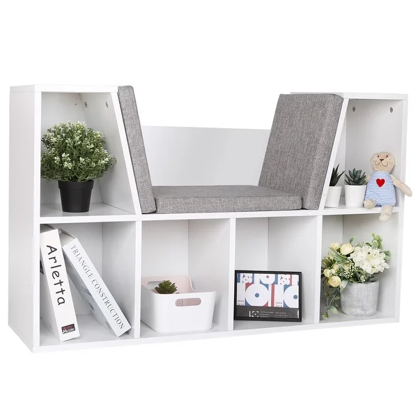 Veikous 6-Cubby Kids Reading Nook and Storage Bookcases