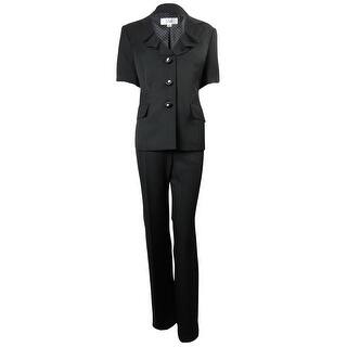 Le Suit Women's Ruched Lapel Palm Beach Pant Suit - 4