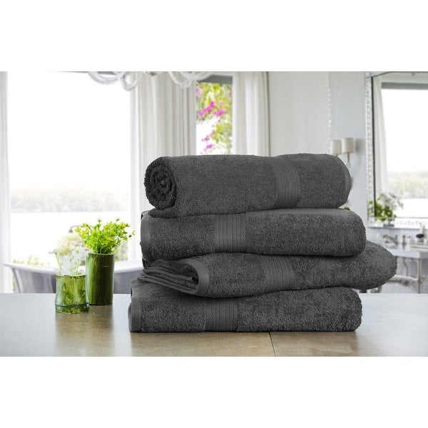 Ample Decor Ringspun Cotton Extra Absorbent Towels-4 Pcs Bath Towel - 30 x 54 Inch