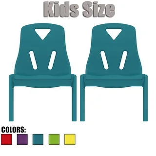 2xhome - Set of Two (2) - Kids Size Plastic Side Chair 10" Seat Height Teal Childs Chair Childrens Room Chairs No Arm Armless