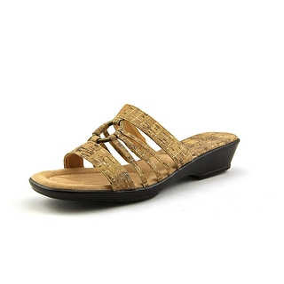 Easy Street Scorch Women WW Open Toe Synthetic Tan Slides Sandal