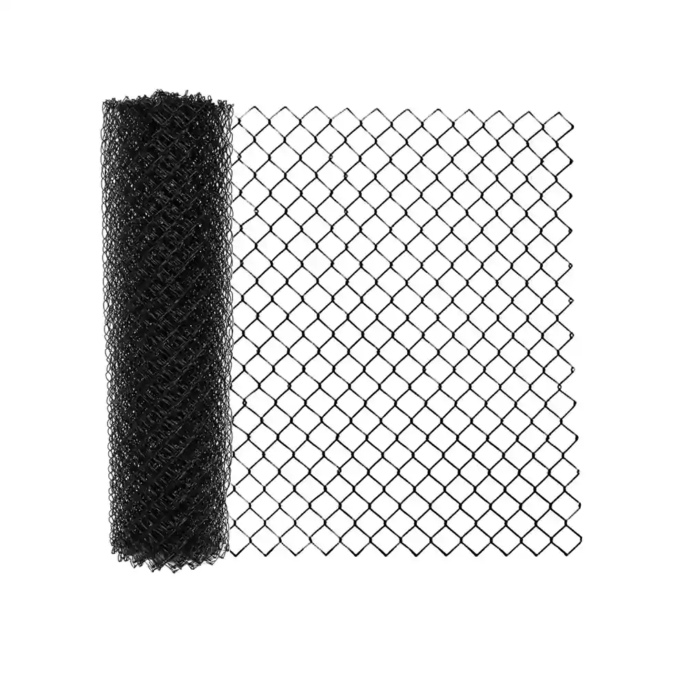 ALEKO 4X50 Feet PVC Coated Galvanized Steel Chain Link Fence Black Fabric